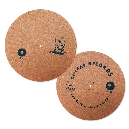 Gimbab Records / Gimbab &amp; Vinyl (Turntable Slipmat, 3mm Cork + Sublimation Printing) *2-3일 이내 발송.