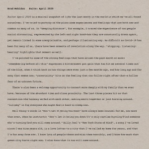 Brad Mehldau / suite: april 2020 (CD)