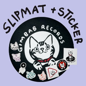 Gimbab Records / Gimbab &amp; Vinyl Black Felt Slipmat &amp; Sticker Set *2-3일 이내 발송. [무료 배송]