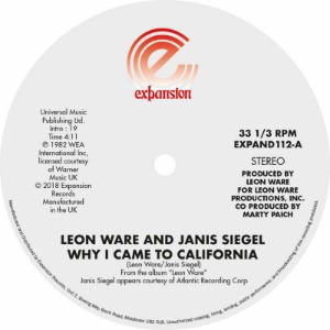 Leon Ware And Janis Siegel / Why I Came To California/Can I Touch You There (Vinyl, 12&quot; Single, Reissue)(2-3일 이내 발송 가능)