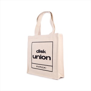 Disk Union Japan / Diskunion Square Logo Tote Bag (Bag, Natural/Black, 16oz Heavy Canvas, Hand Silk Printed) *2-3일 이내 발송.
