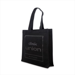 Disk Union Japan / Diskunion Square Logo Tote Bag (Bag, Black/Black, 16oz Heavy Canvas, Hand Silk Printed) *2-3일 이내 발송.