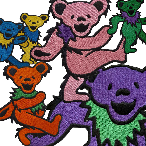 Grateful Dead / Dancing Bear Patch (Blue/Green/Orange/Pink/Purple/Yellow 6종 택1) *2-3일 이내 발송.
